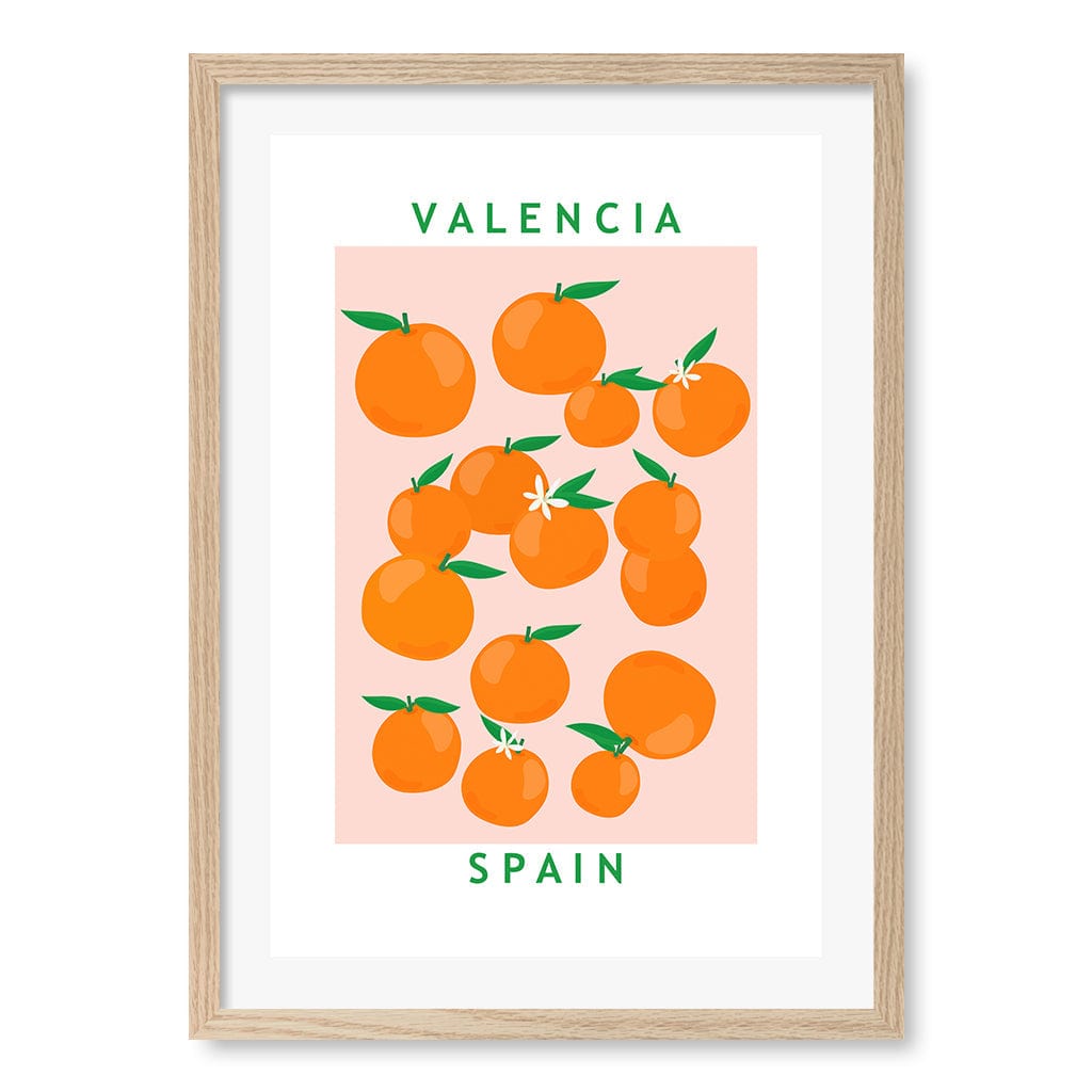 Flower Market Oranges Modern Wall Art Print by Petra Lizde A4 (21 x 29.7cm) / Natural Oak Frame / White Border from our Australian Made Framed Wall Art, Prints & Posters collection by Profile Products (Australia) Pty Ltd