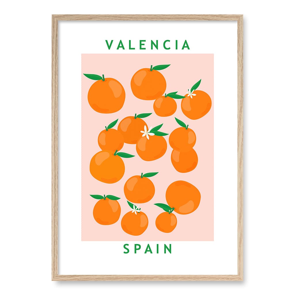 Flower Market Oranges Wall Art Print A1 (59.4 x 84.1cm) / Natural Oak Frame / No Border from our Australian Made Wall Art collection by Profile Australia