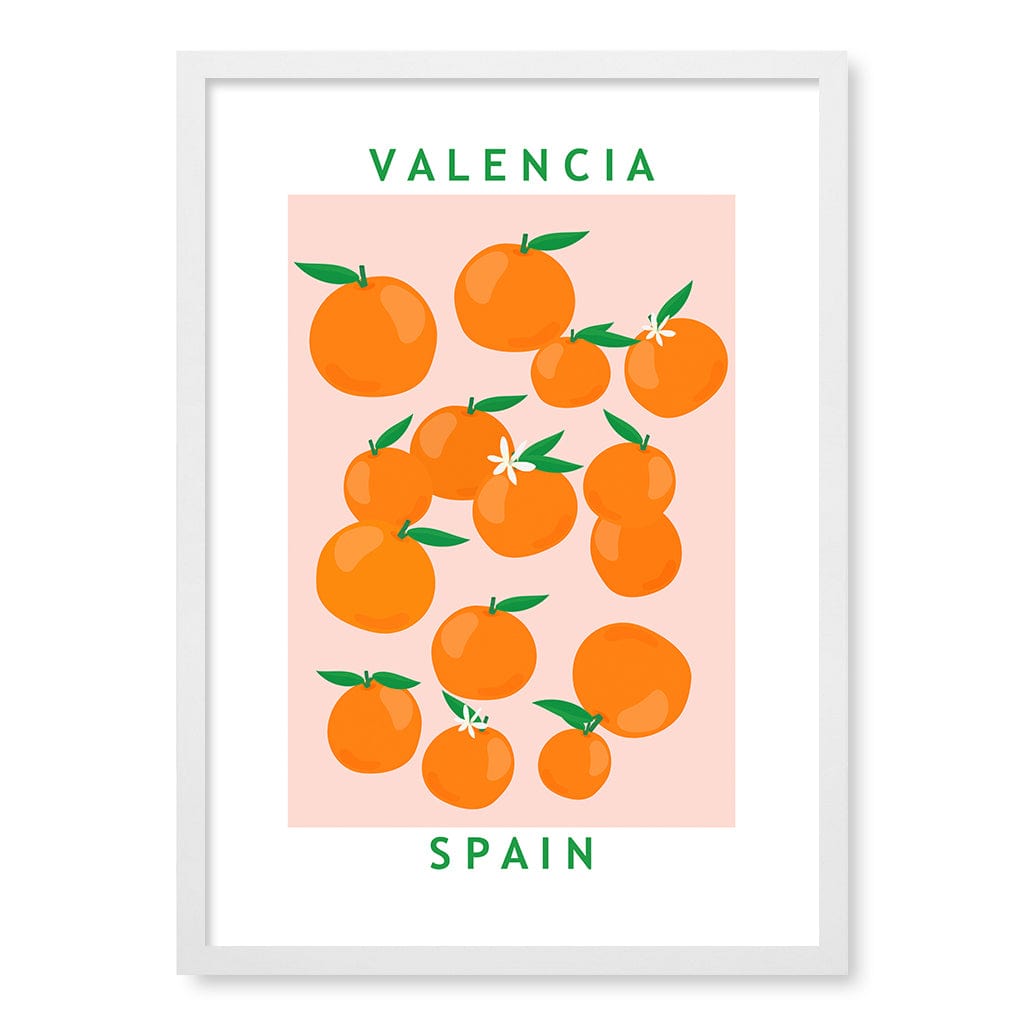 Flower Market Oranges Wall Art Print A2 (42 x 59.4cm) / Matte White Frame / No Border from our Australian Made Wall Art collection by Profile Australia