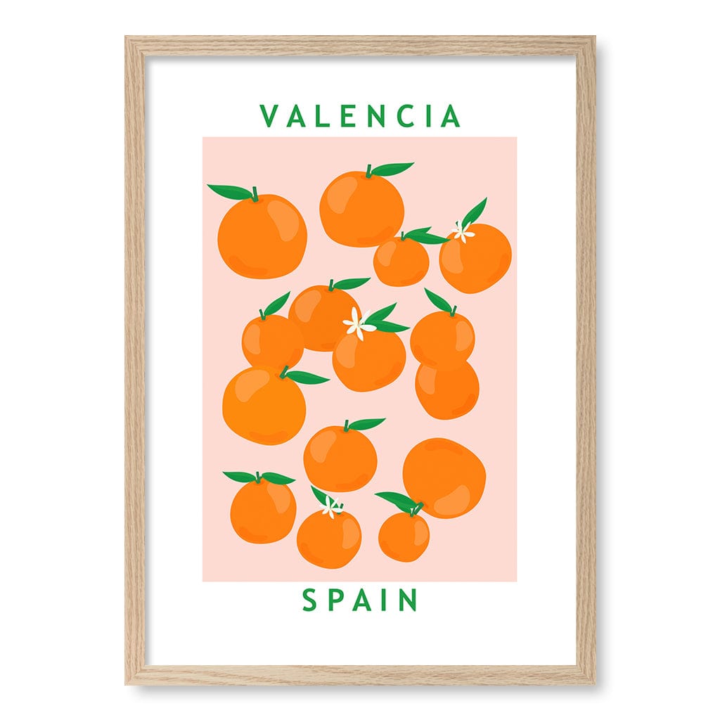 Flower Market Oranges Wall Art Print A2 (42 x 59.4cm) / Natural Oak Frame / No Border from our Australian Made Wall Art collection by Profile Australia