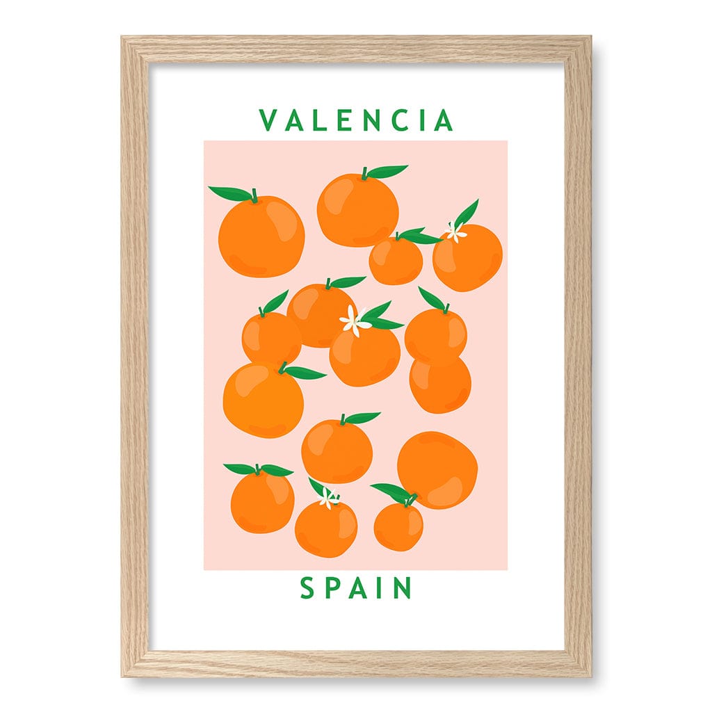 Flower Market Oranges Wall Art Print A3 (29.7 x 42cm) / Natural Oak Frame / No Border from our Australian Made Wall Art collection by Profile Australia