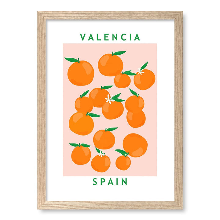 Flower Market Oranges Wall Art Print A3 (29.7 x 42cm) / Natural Oak Frame / No Border from our Australian Made Wall Art collection by Profile Australia