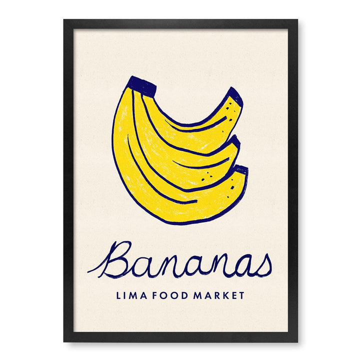 Food Market Bananas Modern Wall Art Print A4 (21 x 29.7cm) / Matte Black Frame / No Border from our Australian Made Framed Wall Art, Prints & Posters collection by Profile Products (Australia) Pty Ltd