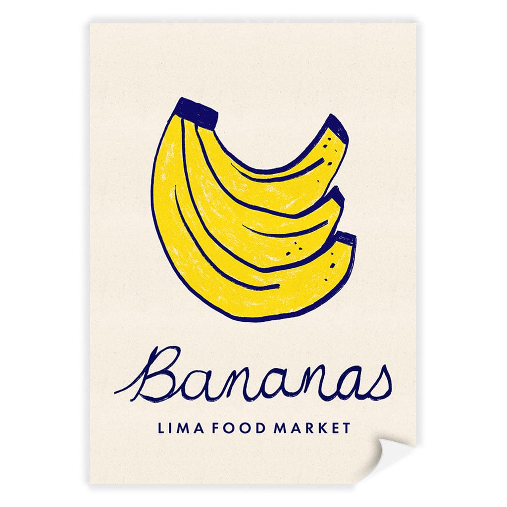 Food Market Bananas Modern Wall Art Print A4 (21 x 29.7cm) / Print Only / No Border from our Australian Made Framed Wall Art, Prints & Posters collection by Profile Products (Australia) Pty Ltd