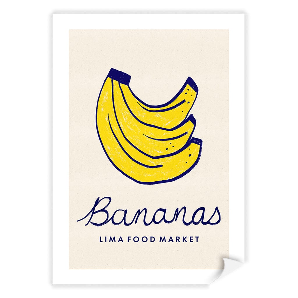 Food Market Bananas Modern Wall Art Print A4 (21 x 29.7cm) / Print Only / White Border from our Australian Made Framed Wall Art, Prints & Posters collection by Profile Products (Australia) Pty Ltd