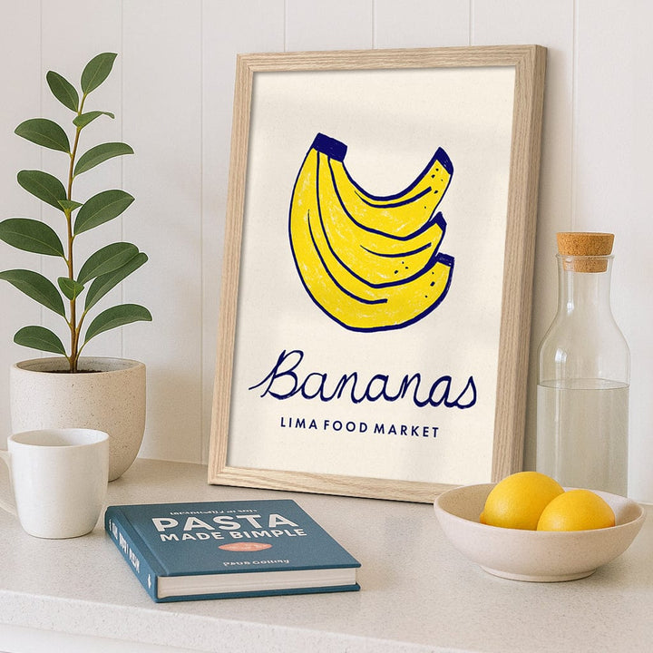 Food Market Bananas Modern Wall Art Print from our Australian Made Framed Wall Art, Prints & Posters collection by Profile Products (Australia) Pty Ltd