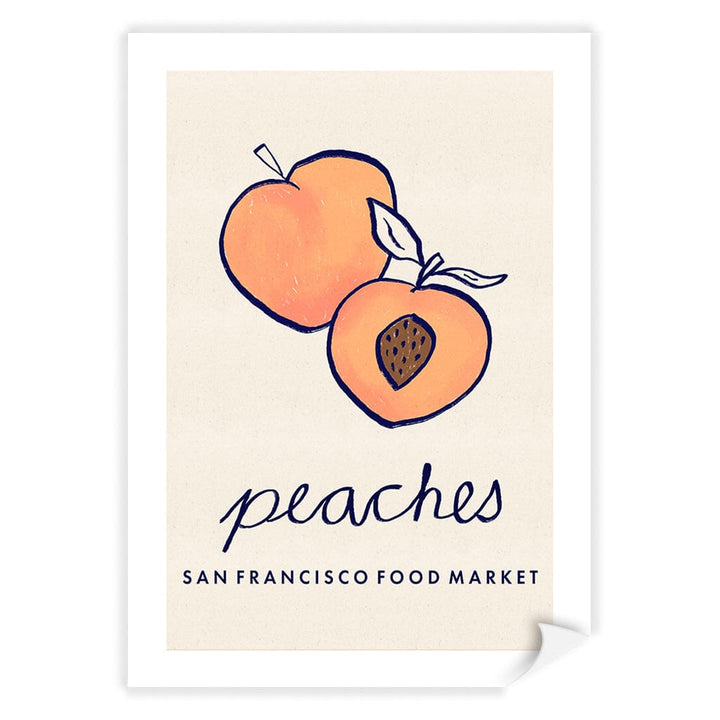 Food Market Peaches Modern Wall Art Print A4 (21 x 29.7cm) / Print Only / White Border from our Australian Made Framed Wall Art, Prints & Posters collection by Profile Products (Australia) Pty Ltd