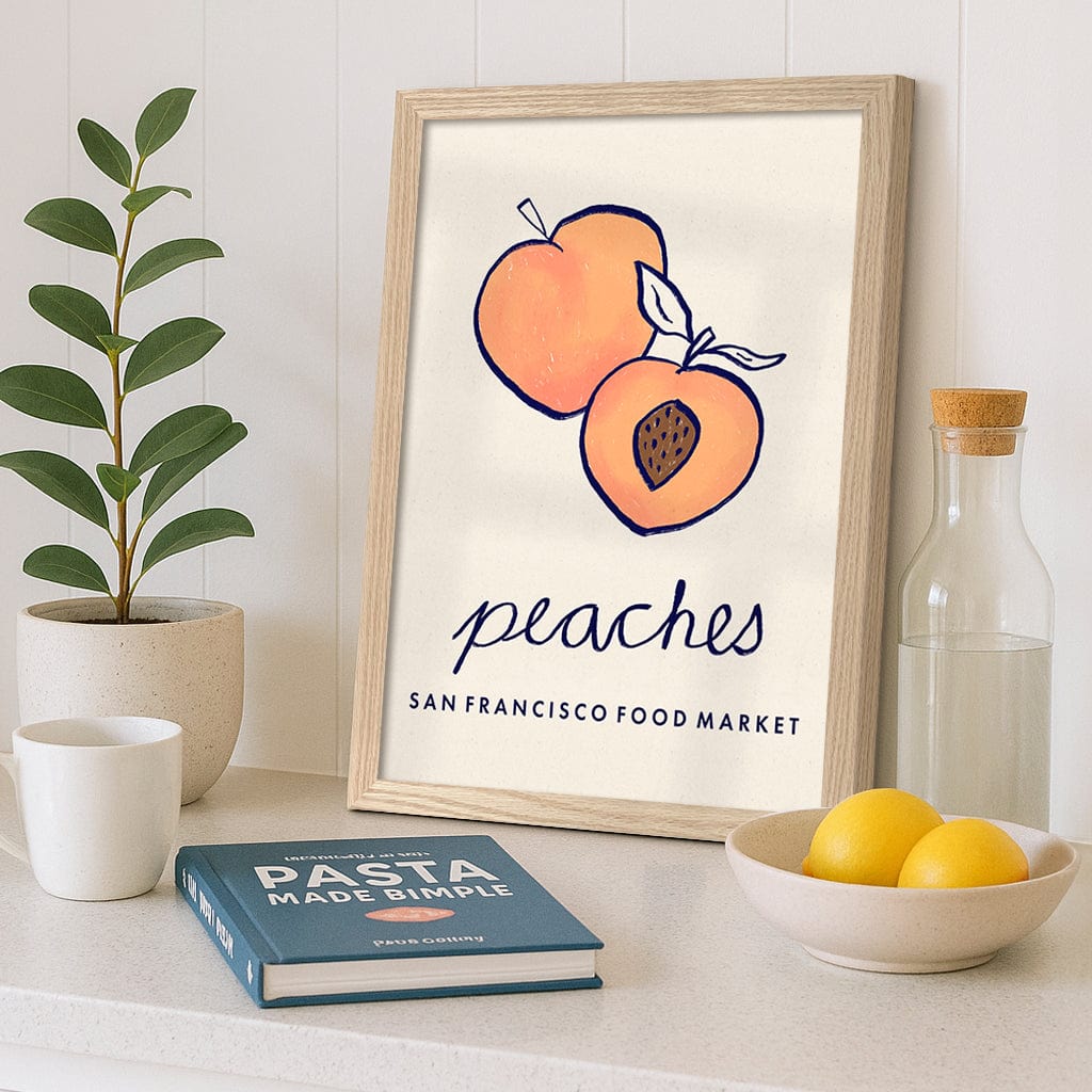 Food Market Peaches Modern Wall Art Print from our Australian Made Framed Wall Art, Prints & Posters collection by Profile Products (Australia) Pty Ltd