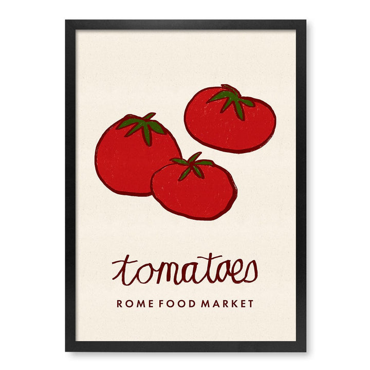 Food Market Tomatoes Rome Modern Wall Art Print A4 (21 x 29.7cm) / Matte Black Frame / No Border from our Australian Made Framed Wall Art, Prints & Posters collection by Profile Products (Australia) Pty Ltd