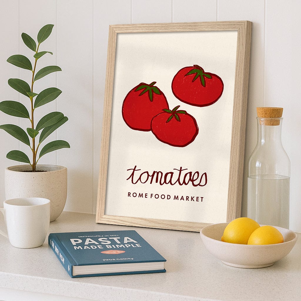 Food Market Tomatoes Rome Modern Wall Art Print from our Australian Made Framed Wall Art, Prints & Posters collection by Profile Products (Australia) Pty Ltd