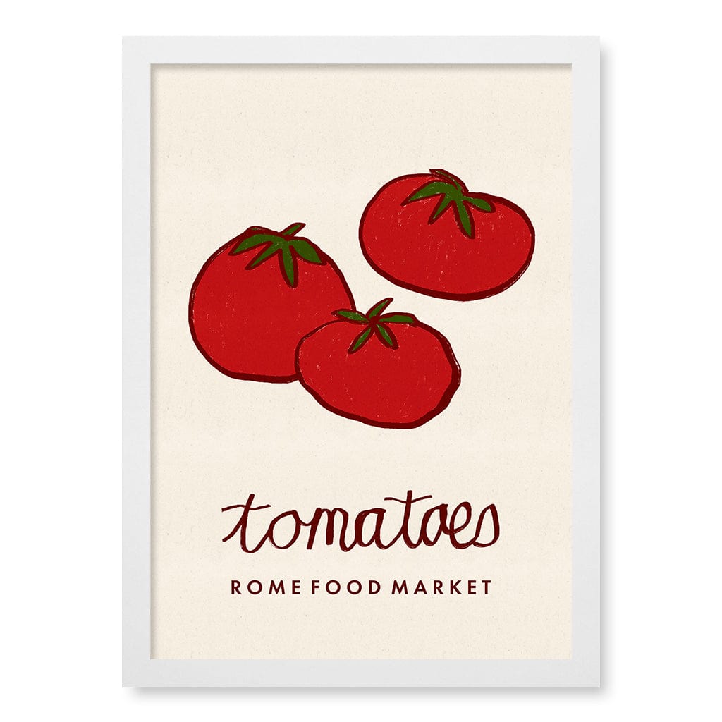 Food Market Tomatoes Rome Wall Art Print A3 (29.7 x 42cm) / Matte White Frame / No Border from our Australian Made Wall Art collection by Profile Australia