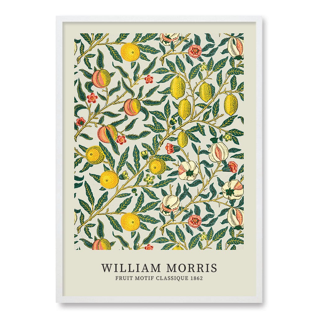 Four Fruits Motif Wall Art Print A1 (59.4 x 84.1cm) / Matte White Frame / No Border from our Australian Made Wall Art collection by Profile Australia