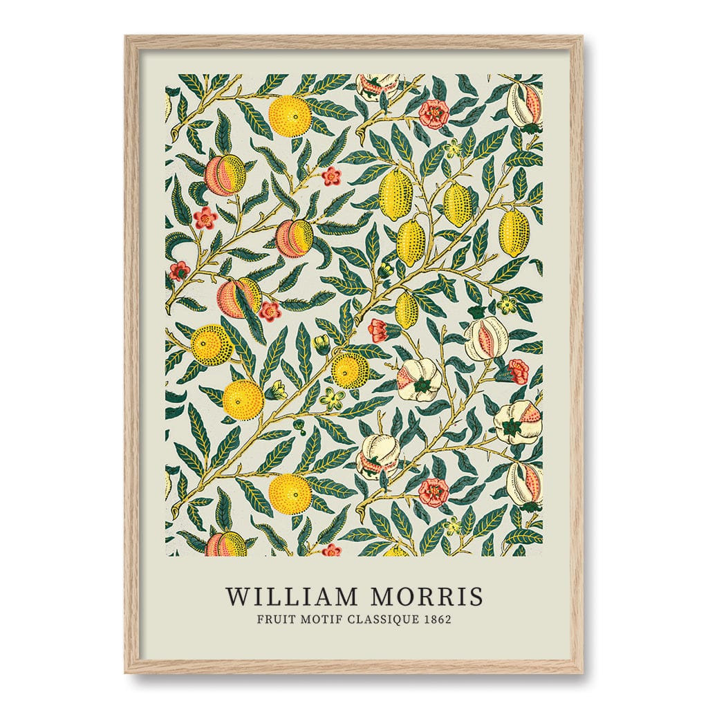 Four Fruits Motif Wall Art Print A1 (59.4 x 84.1cm) / Natural Oak Frame / No Border from our Australian Made Wall Art collection by Profile Australia