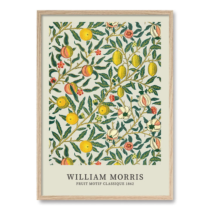 Four Fruits Motif Wall Art Print A1 (59.4 x 84.1cm) / Natural Oak Frame / No Border from our Australian Made Wall Art collection by Profile Australia