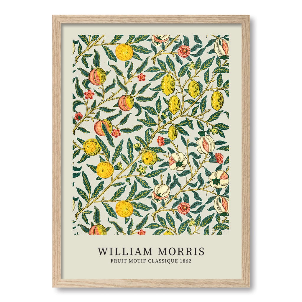 Four Fruits Motif Wall Art Print A2 (42 x 59.4cm) / Natural Oak Frame / No Border from our Australian Made Wall Art collection by Profile Australia