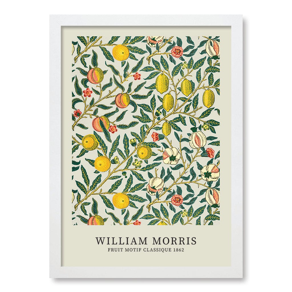 Four Fruits Motif Wall Art Print A3 (29.7 x 42cm) / Matte White Frame / No Border from our Australian Made Wall Art collection by Profile Australia