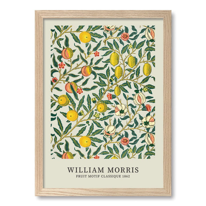 Four Fruits Motif Wall Art Print A3 (29.7 x 42cm) / Natural Oak Frame / No Border from our Australian Made Wall Art collection by Profile Australia