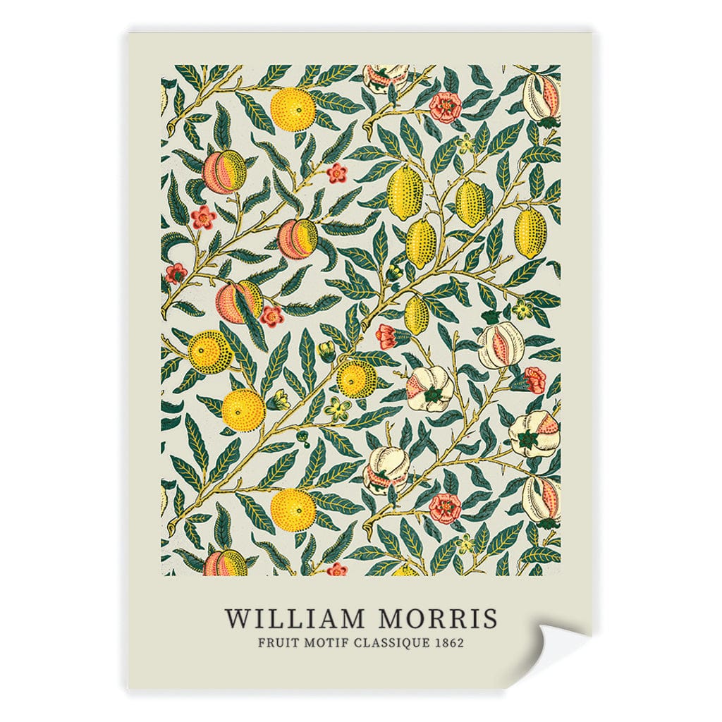 Four Fruits Motif - William Morris Floral Art Print A4 (21 x 29.7cm) / Print Only / No Border from our Australian Made Framed Wall Art, Prints & Posters collection by Profile Products (Australia) Pty Ltd