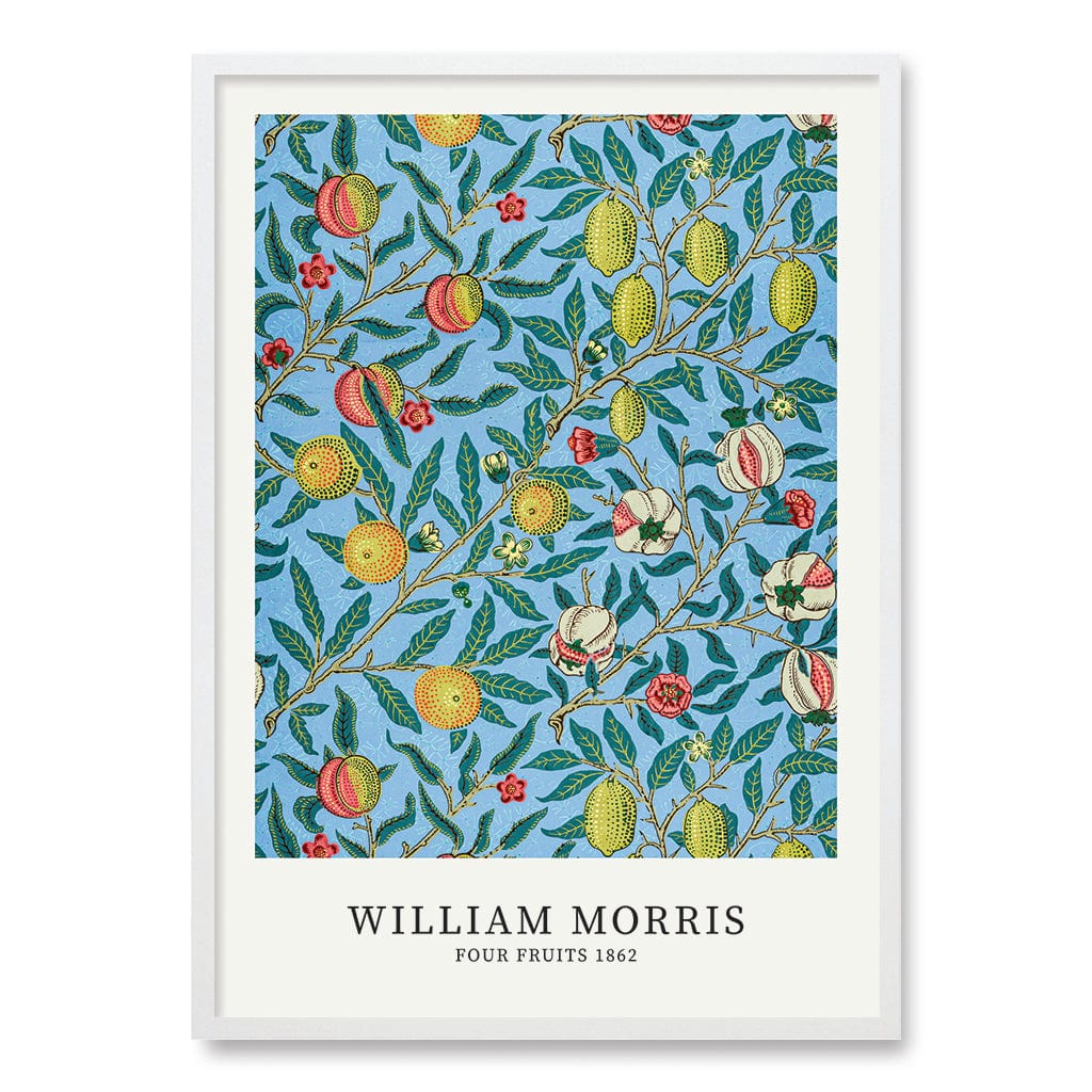 Four Fruits Pattern Wall Art Print A1 (59.4 x 84.1cm) / Matte White Frame / No Border from our Australian Made Wall Art collection by Profile Australia
