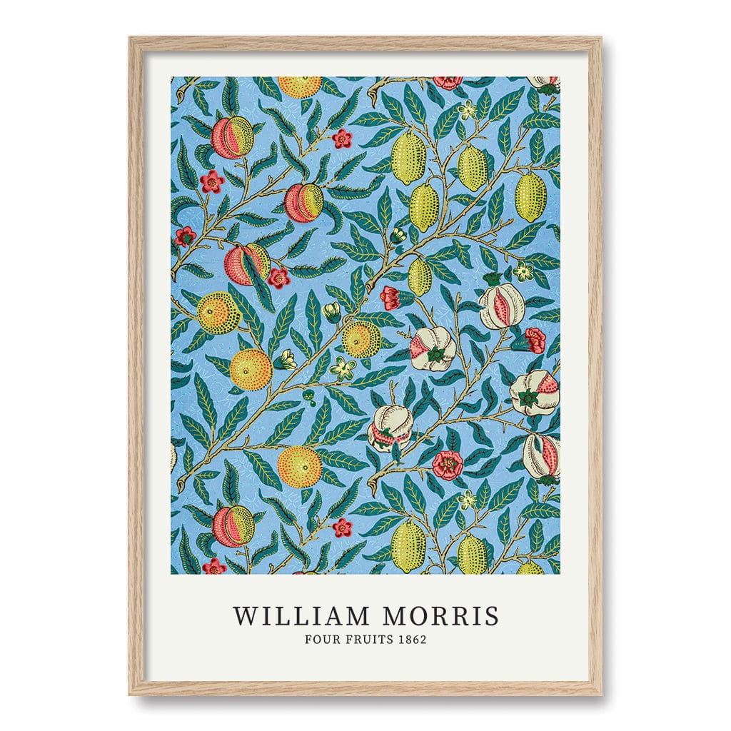 Four Fruits Pattern Wall Art Print A1 (59.4 x 84.1cm) / Natural Oak Frame / No Border from our Australian Made Wall Art collection by Profile Australia