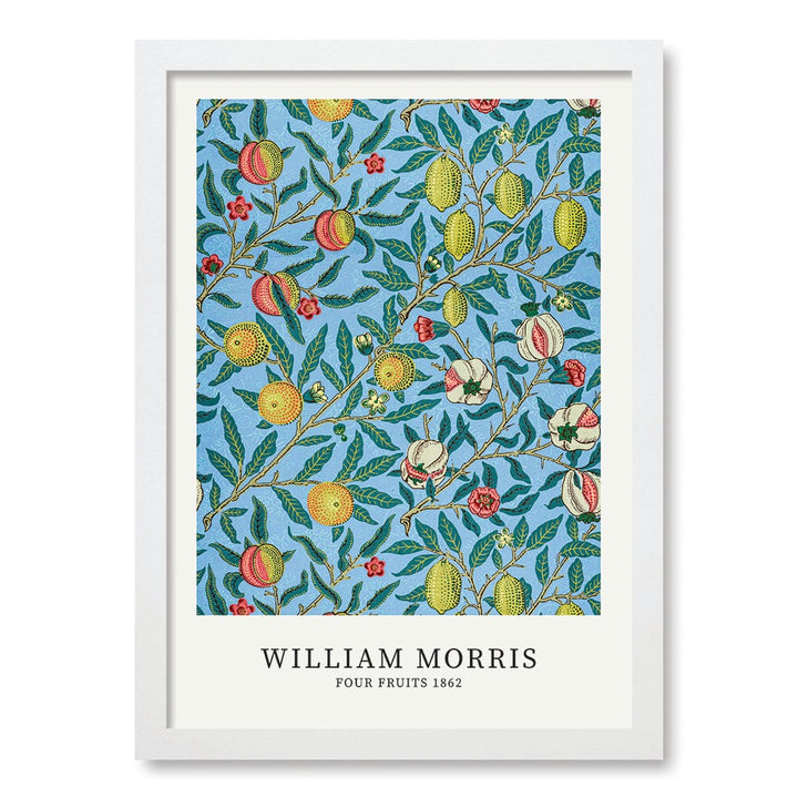 Four Fruits Pattern Wall Art Print A3 (29.7 x 42cm) / Matte White Frame / No Border from our Australian Made Wall Art collection by Profile Australia