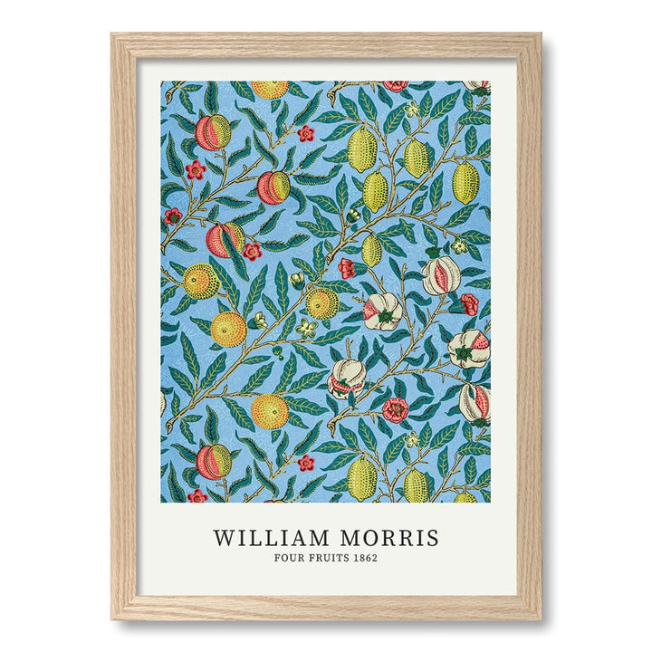 Four Fruits Pattern Wall Art Print A3 (29.7 x 42cm) / Natural Oak Frame / No Border from our Australian Made Wall Art collection by Profile Australia