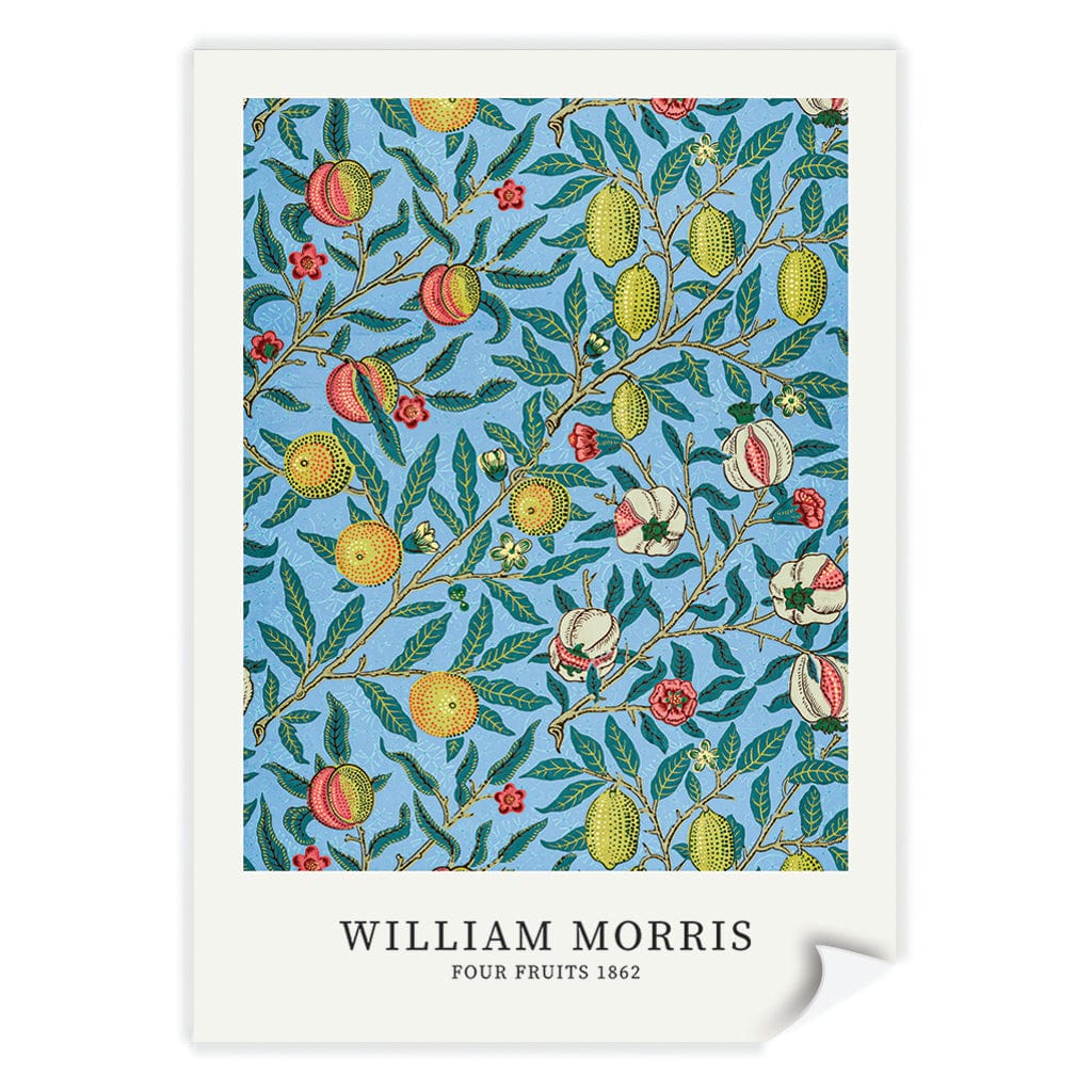 Four Fruits Pattern - William Morris Floral Art Print A4 (21 x 29.7cm) / Print Only / No Border from our Australian Made Framed Wall Art, Prints & Posters collection by Profile Products (Australia) Pty Ltd