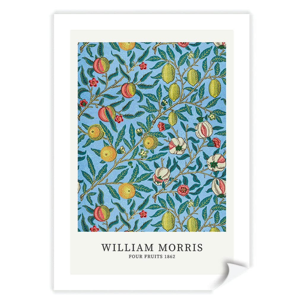 Four Fruits Pattern - William Morris Floral Art Print A4 (21 x 29.7cm) / Print Only / White Border from our Australian Made Framed Wall Art, Prints & Posters collection by Profile Products (Australia) Pty Ltd
