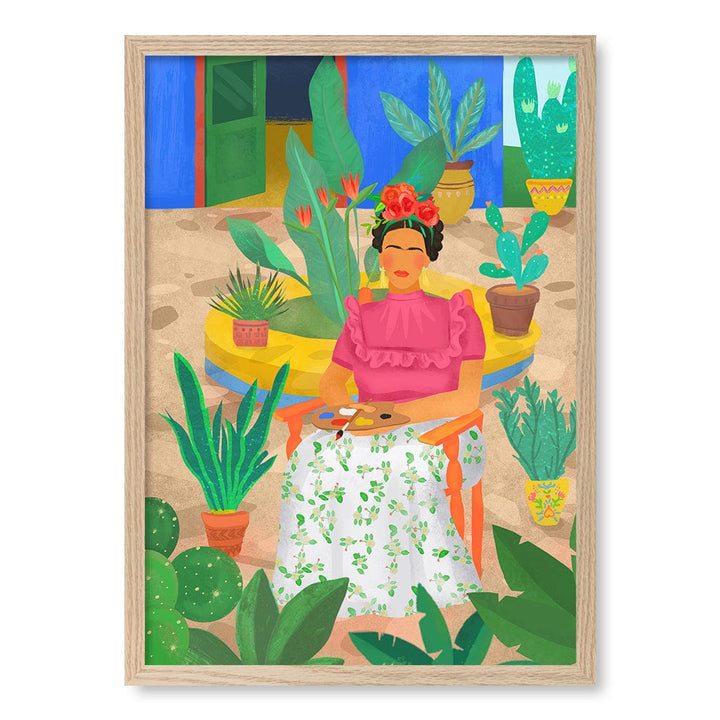 Frida Modern Wall Art Print by Petra Lizde A4 (21 x 29.7cm) / Natural Oak Frame / No Border from our Australian Made Framed Wall Art, Prints & Posters collection by Profile Products (Australia) Pty Ltd