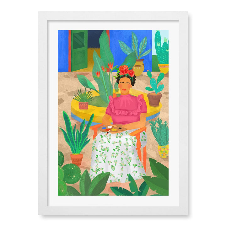 Frida Wall Art Print A3 (29.7 x 42cm) / Matte White Frame / White Border from our Australian Made Wall Art collection by Profile Australia