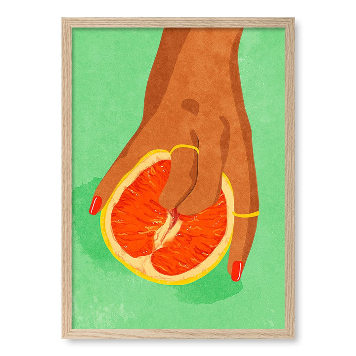 Fruit Lover Modern Wall Art Print A4 (21 x 29.7cm) / Natural Oak Frame / No Border from our Australian Made Framed Wall Art, Prints & Posters collection by Profile Products (Australia) Pty Ltd