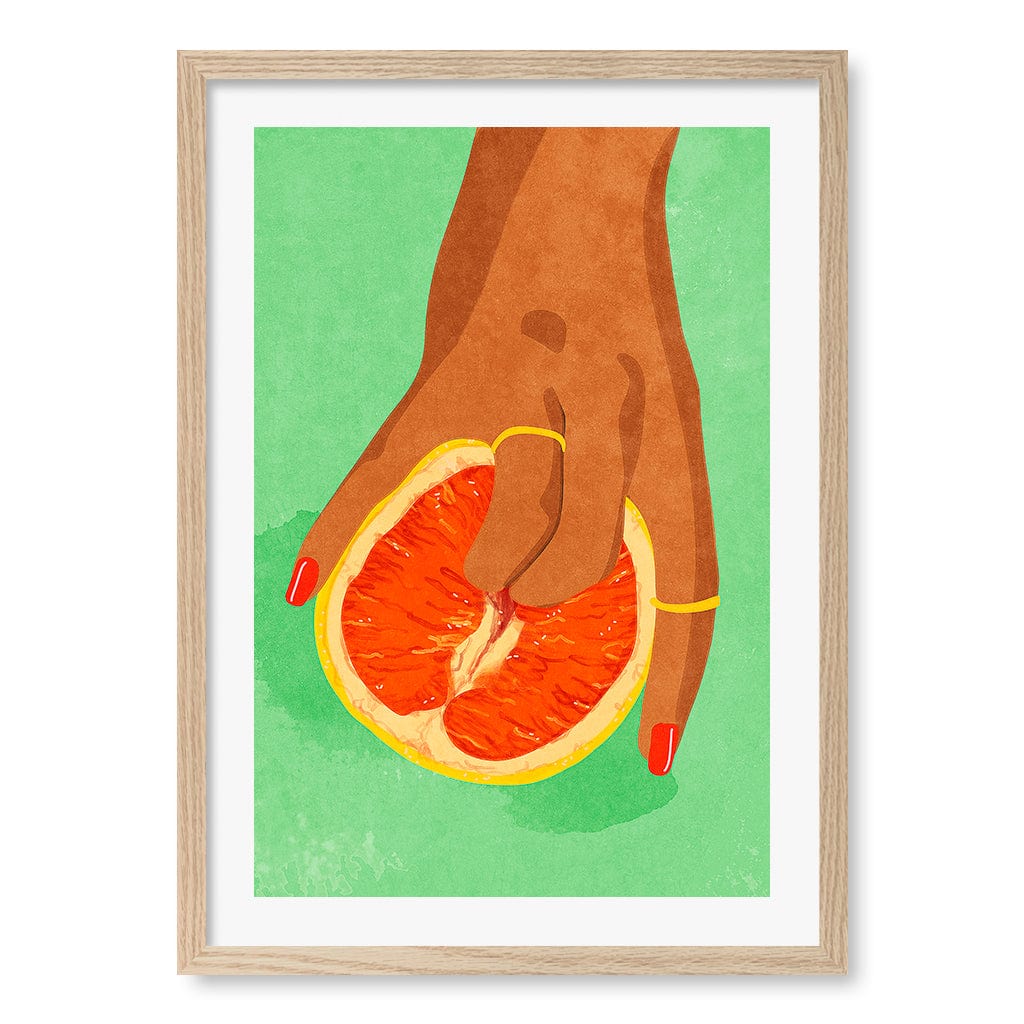 Fruit Lover Modern Wall Art Print A4 (21 x 29.7cm) / Natural Oak Frame / White Border from our Australian Made Framed Wall Art, Prints & Posters collection by Profile Products (Australia) Pty Ltd