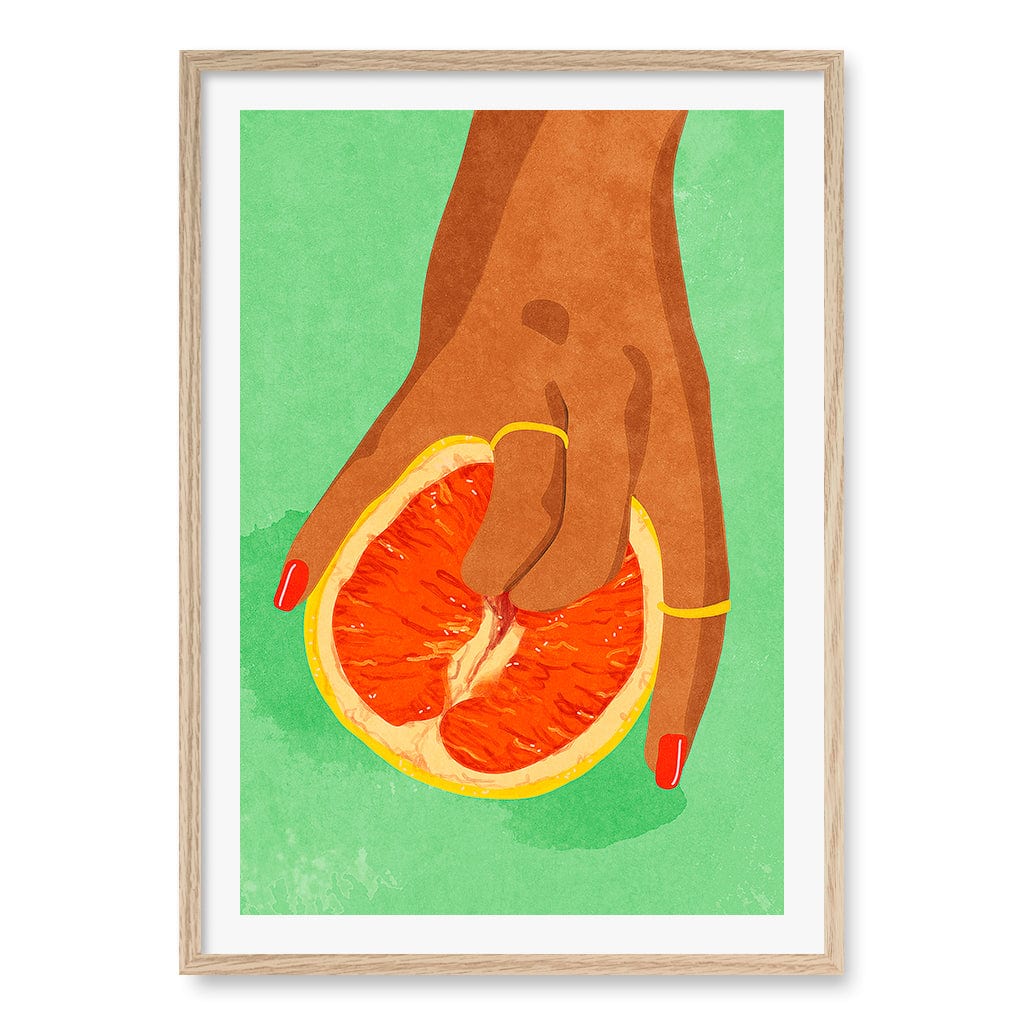 Fruit Lover Wall Art Print A1 (59.4 x 84.1cm) / Natural Oak Frame / White Border from our Australian Made Wall Art collection by Profile Australia