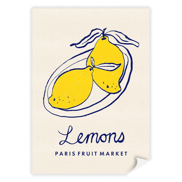 Fruit Market Lemons Paris Modern Wall Art Print A4 (21 x 29.7cm) / Print Only / No Border from our Australian Made Framed Wall Art, Prints & Posters collection by Profile Products (Australia) Pty Ltd
