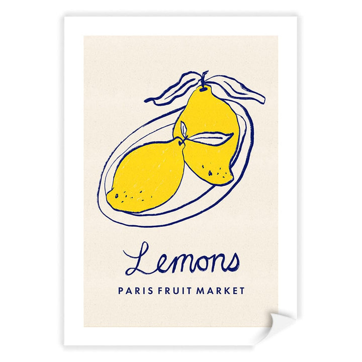 Fruit Market Lemons Paris Modern Wall Art Print A4 (21 x 29.7cm) / Print Only / White Border from our Australian Made Framed Wall Art, Prints & Posters collection by Profile Products (Australia) Pty Ltd