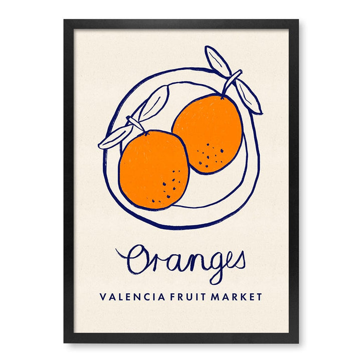 Fruit Market Oranges Modern Wall Art Print A4 (21 x 29.7cm) / Matte Black Frame / No Border from our Australian Made Framed Wall Art, Prints & Posters collection by Profile Products (Australia) Pty Ltd