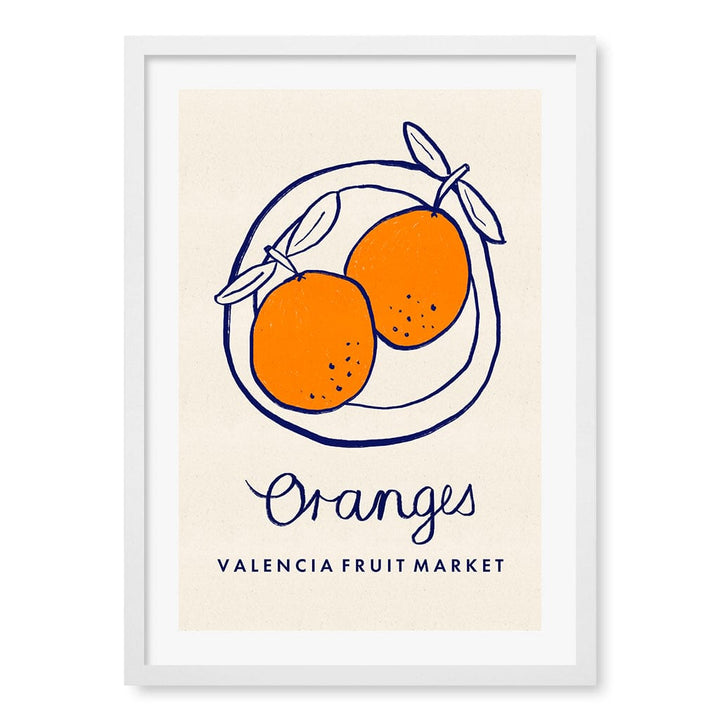 Fruit Market Oranges Modern Wall Art Print A4 (21 x 29.7cm) / Matte White Frame / White Border from our Australian Made Framed Wall Art, Prints & Posters collection by Profile Products (Australia) Pty Ltd