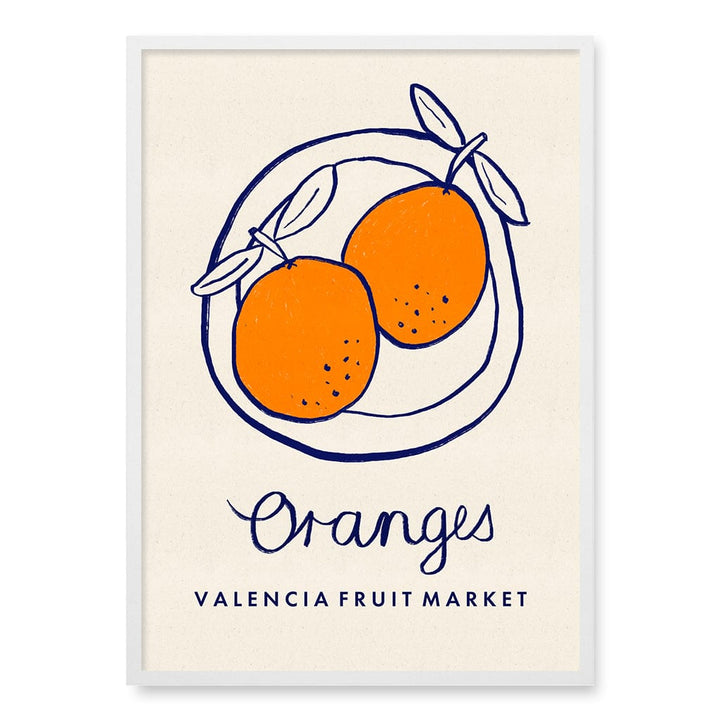 Fruit Market Oranges Wall Art Print A1 (59.4 x 84.1cm) / Matte White Frame / No Border from our Australian Made Wall Art collection by Profile Australia
