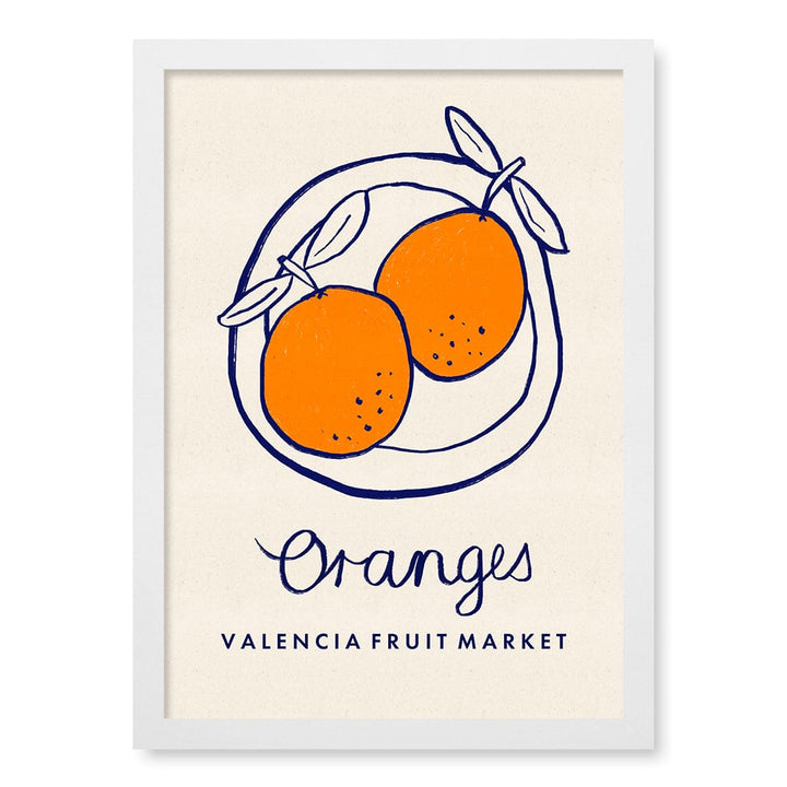 Fruit Market Oranges Wall Art Print A3 (29.7 x 42cm) / Matte White Frame / No Border from our Australian Made Wall Art collection by Profile Australia