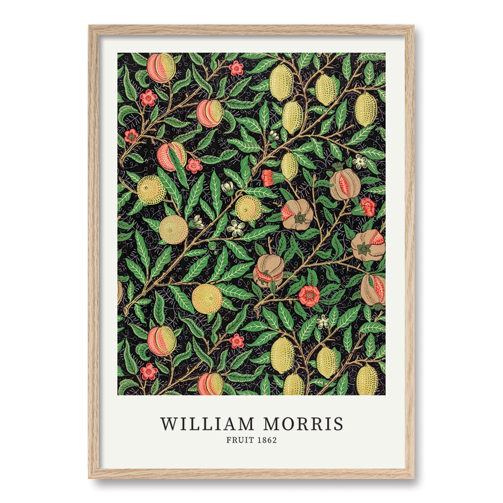 Fruit Pattern Wall Art Print A1 (59.4 x 84.1cm) / Natural Oak Frame / No Border from our Australian Made Wall Art collection by Profile Australia