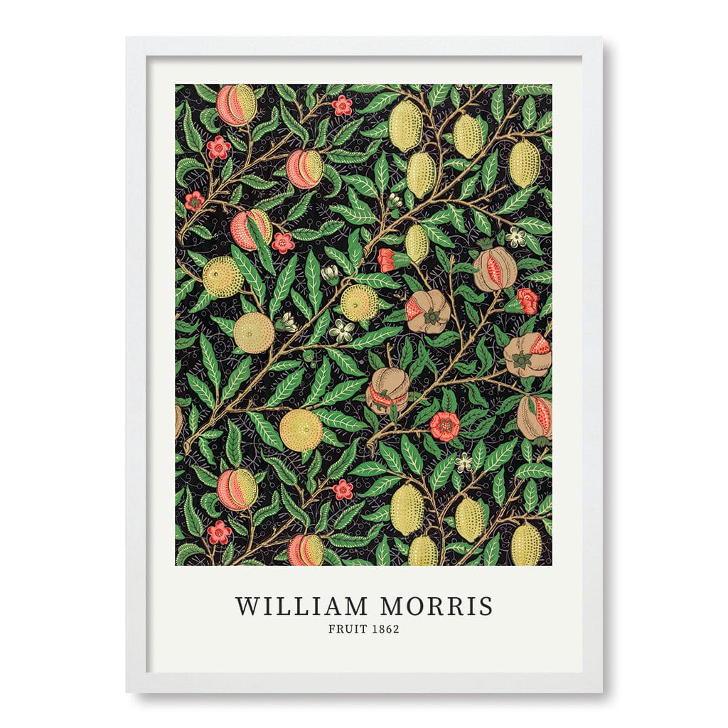 Fruit Pattern Wall Art Print A2 (42 x 59.4cm) / Matte White Frame / No Border from our Australian Made Wall Art collection by Profile Australia