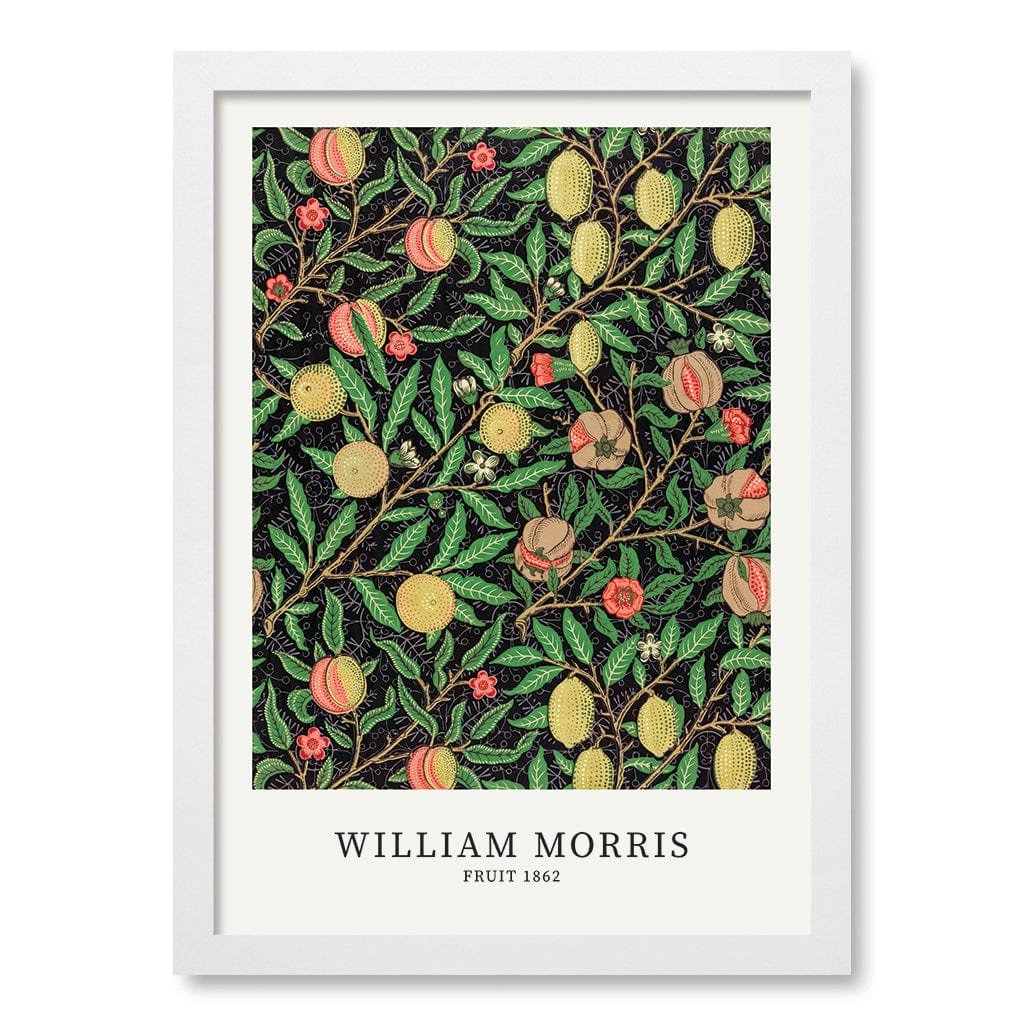 Fruit Pattern Wall Art Print A3 (29.7 x 42cm) / Matte White Frame / No Border from our Australian Made Wall Art collection by Profile Australia