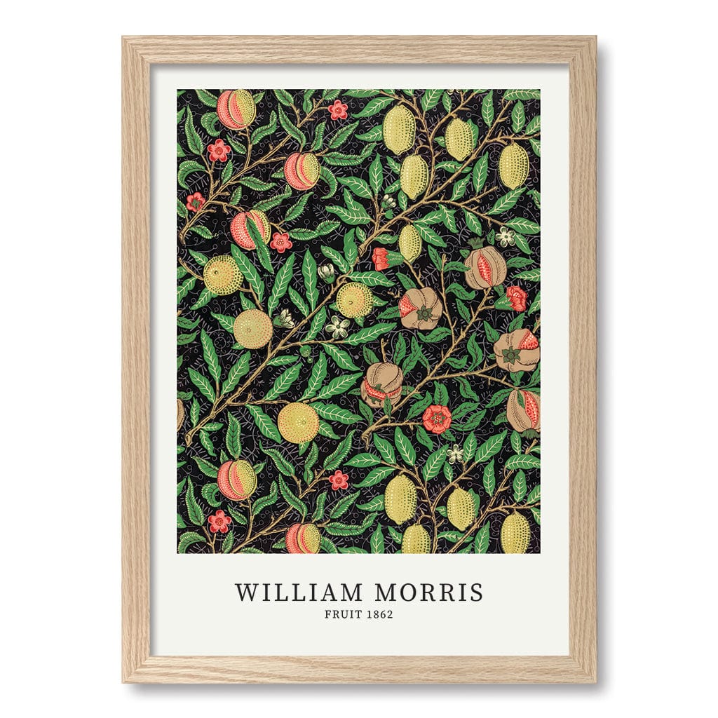 Fruit Pattern Wall Art Print A3 (29.7 x 42cm) / Natural Oak Frame / No Border from our Australian Made Wall Art collection by Profile Australia