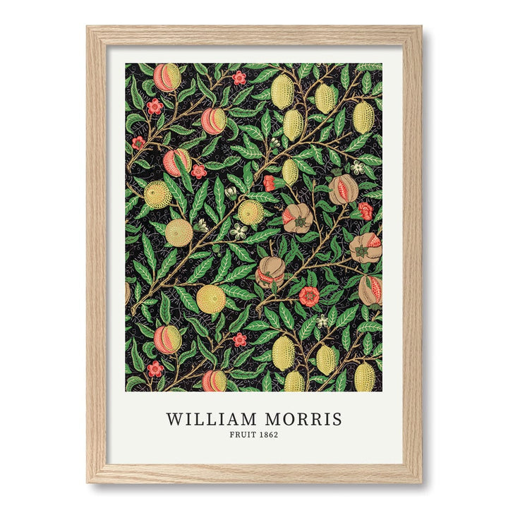 Fruit Pattern Wall Art Print A3 (29.7 x 42cm) / Natural Oak Frame / No Border from our Australian Made Wall Art collection by Profile Australia