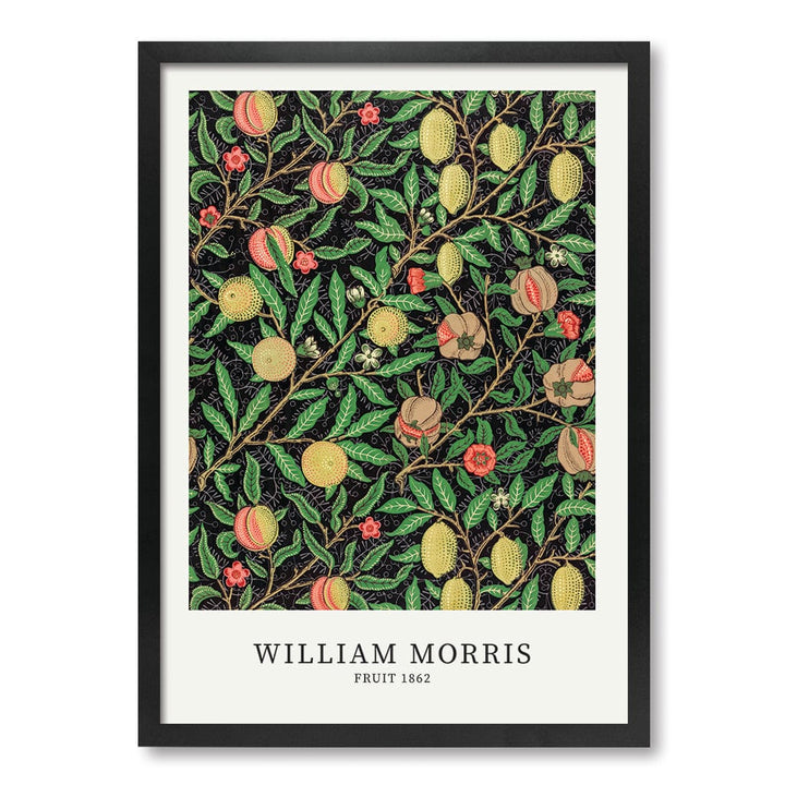 Fruit Pattern - William Morris Floral Art Print A4 (21 x 29.7cm) / Matte Black Frame / No Border from our Australian Made Framed Wall Art, Prints & Posters collection by Profile Products (Australia) Pty Ltd