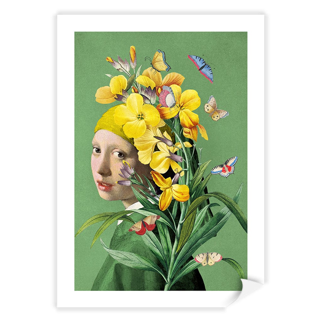 Girl With A Pearl Earring-Springtime Modern Wall Art Print A4 (21 x 29.7cm) / Print Only / White Border from our Australian Made Framed Wall Art, Prints & Posters collection by Profile Products (Australia) Pty Ltd