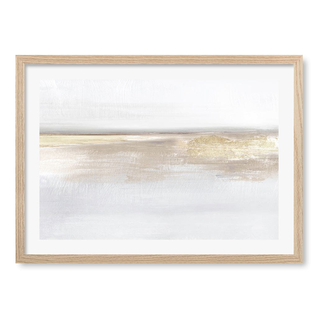 Gold Light Abstract Wall Art Print A4 (21 x 29.7cm) / Natural Oak Frame / White Border from our Australian Made Framed Wall Art, Prints & Posters collection by Profile Products (Australia) Pty Ltd