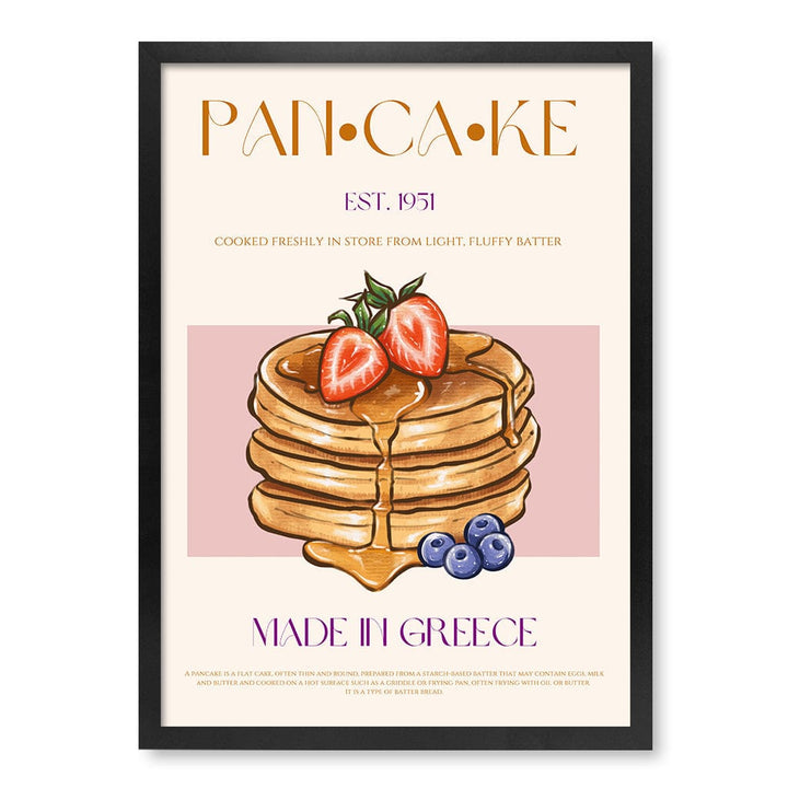 Greek Pancakes Modern Wall Art Print A4 (21 x 29.7cm) / Matte Black Frame / No Border from our Australian Made Framed Wall Art, Prints & Posters collection by Profile Products (Australia) Pty Ltd