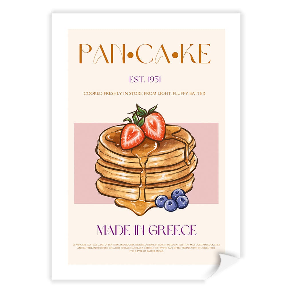Greek Pancakes Modern Wall Art Print A4 (21 x 29.7cm) / Print Only / White Border from our Australian Made Framed Wall Art, Prints & Posters collection by Profile Products (Australia) Pty Ltd