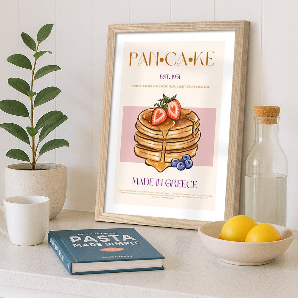 Greek Pancakes Modern Wall Art Print from our Australian Made Framed Wall Art, Prints & Posters collection by Profile Products (Australia) Pty Ltd